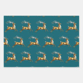 メリーエレガントクリスマス金ゴールドムースクリスマスフェスティバルパ ラッピングペーパーシート (正面3)