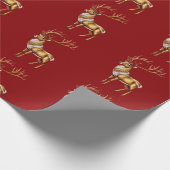 メリーエレガントクリスマス金ゴールドムースクリスマスフェスティバルパ ラッピングペーパー (角)