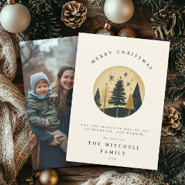 メリーエレガントクリスマス金ゴールド松林の写真 シーズンカード