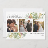 メリーエレガントクリスマス金ゴールド赤い果実の写真 シーズンカード (正面)