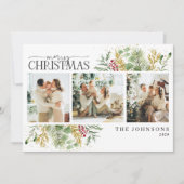 メリーエレガントクリスマス金ゴールド赤い果実の写真 シーズンカード (正面)