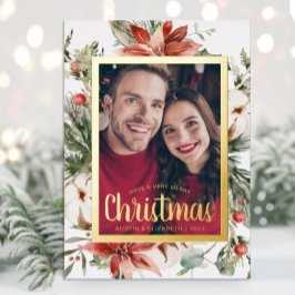 メリーエレガントクリスマス金箔ホリデーカード 箔シーズンカード