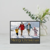 メリーエレガントクリスマス金箔&写真 箔シーズンポストカード (立ち正面)