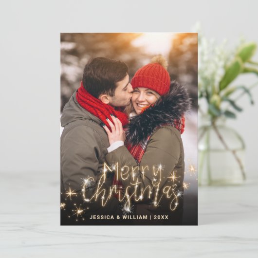 メリーエレガントクリスマス黄金の輝きの写真 シーズンカード (スタンド正面)