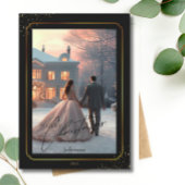 メリーエレガントクリスマス黒金ゴールドカップルの写真 シーズンカード