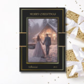 メリーエレガントクリスマス黒金ゴールドカップルの写真 シーズンカード