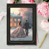 メリーエレガントクリスマス黒金ゴールドカップルの写真 シーズンカード