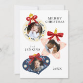 メリーエレガントクリスマス3写真家族カード シーズンカード (正面)