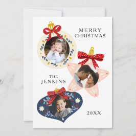 メリーエレガントクリスマス3写真家族カード シーズンカード