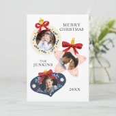 メリーエレガントクリスマス3写真家族カード シーズンカード (スタンド正面)