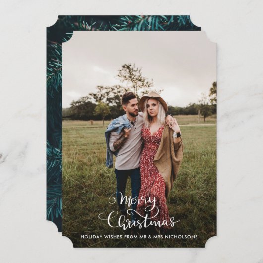 メリーエレガントクリスマス | カップルの写真 シーズンカード (正面/裏面)