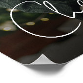 メリーエレガントクリスマス・カップル写真記念 ポスター (角)