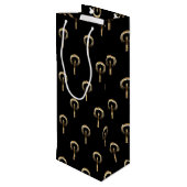 メリーエレガントクリスマス・キャンドルブラック&金ゴールドルック ワインギフトバッグ (裏面アングル)