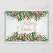 メリーエレガントクリスマス、ハッピーホリデー葉書 ポストカード (正面)