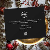 メリーエレガントクリスマス・ビジネス・ブラック&ホワイト シーズンカード