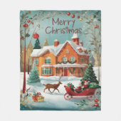 メリーエレガントクリスマス フリースブランケット (正面)
