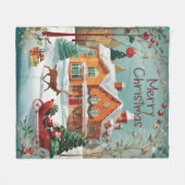 メリーエレガントクリスマス フリースブランケット (正面(横))