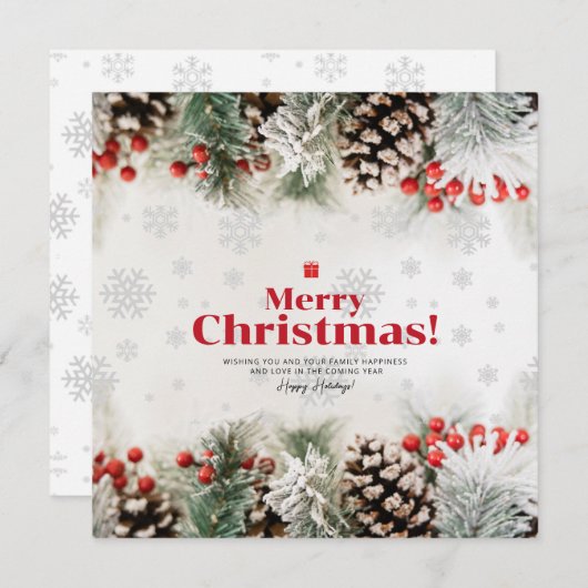 メリーエレガントクリスマス・ホリデー・カード、新年 シーズンカード (正面/裏面)