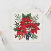 メリーエレガントクリスマス・ホリデー・グリーティング・カード カード (正面/裏面インサイチュ)