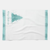 メリーエレガントクリスマス |ルクセアクアミント（ばちゃばちゃ）跳ねる キッチンタオル (横)