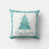 メリーエレガントクリスマス |ルクセアクアミント（ばちゃばちゃ）跳ねる クッション (正面)