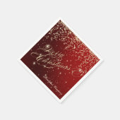 メリーエレガントクリスマス，金ゴールド紙吹雪 スタンダードカクテルナプキン (角)