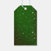 メリーエレガントクリスマス、金ゴールド紙吹雪、レッドボウ ギフトタグ (裏面)