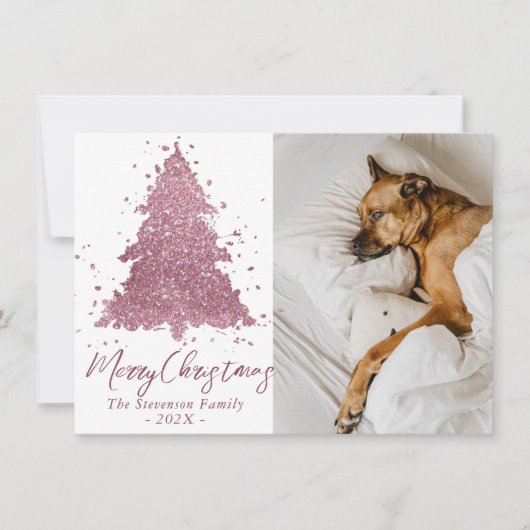 メリーエレガントクリスマス | Dusty Mauveピンクの写真 シーズンカード (正面)