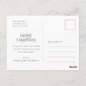 メリーエレガントクリスマスArchファミリーフォトホリデー ポストカード (裏面)