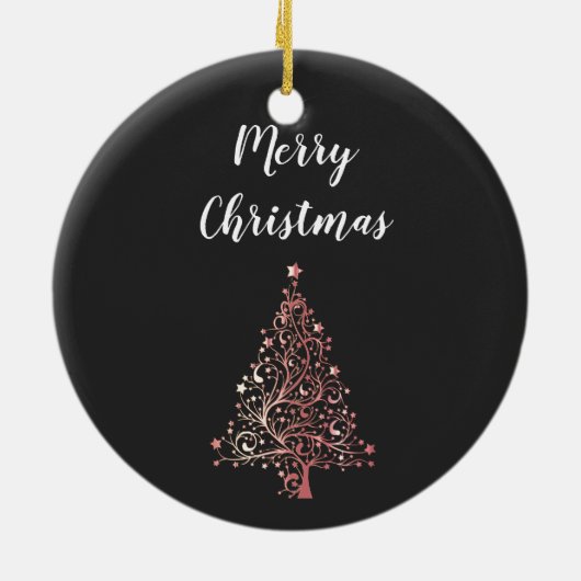 メリーエレガントクリモダンスマスバラ金ゴールドツリー セラミックオーナメント (裏面)