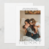 メリーエレガントシンプルパーソナライズされたクリスマス シーズンカード (正面/裏面)