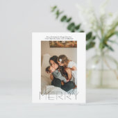 メリーエレガントシンプルパーソナライズされたクリスマス シーズンポストカード (スタンド正面)