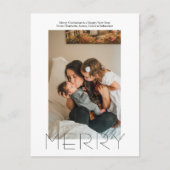 メリーエレガントシンプルパーソナライズされたクリスマス シーズンポストカード (正面)