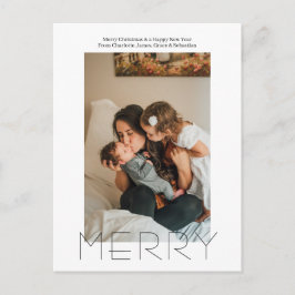 メリーエレガントシンプルパーソナライズされたクリスマス シーズンポストカード