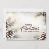メリーエレガントスクリスマスピネコーンエバーグリーンブランチ シーズンカード (正面)