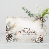 メリーエレガントスクリスマスピネコーンエバーグリーンブランチ シーズンカード (スタンド正面)