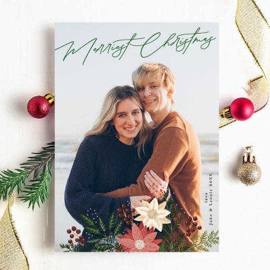 メリーエレガントスクリスマスポインセチアフェスティバル写真 シーズンカード