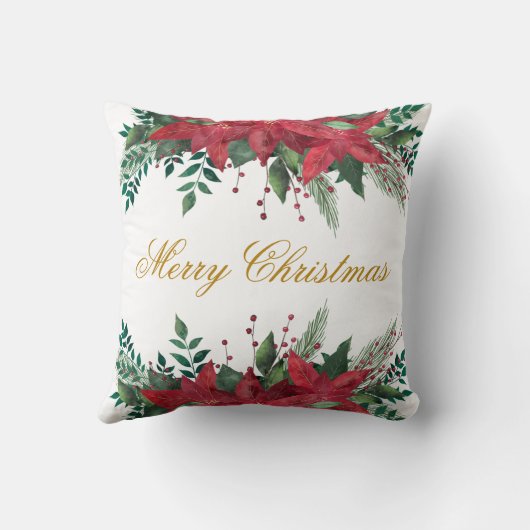 メリーエレガントスクリスマスポインセチアフローラ クッション (裏面)