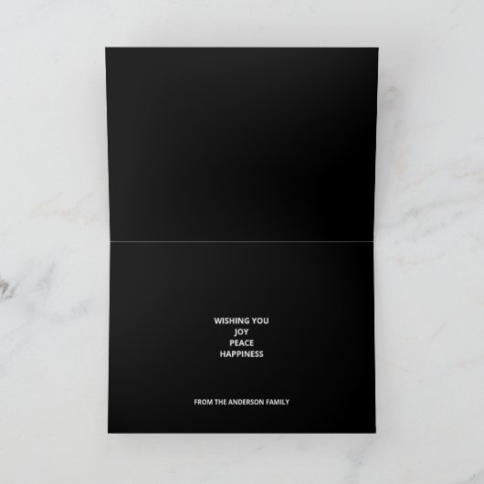 メリーエレガントスフェイククリスゴールド箔とブラック シーズンカード (内部)