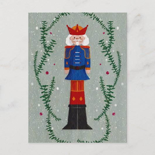 メリーエレガントス伝統的・クリスマス・くるみ割り シーズンポストカード (正面)