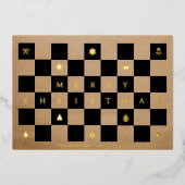 メリーエレガントス素朴・クリスマス・チェッカーボード 箔シーズンカード (正面)