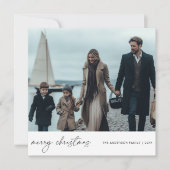 メリーエレガントス航海のクリスマス家族フォトブルー シーズンカード (正面)