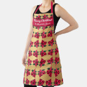 メリーエレガントス・クリスマスポインセチアのパーソナライズ エプロン (インサイチュ)