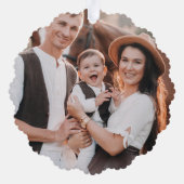 メリーエレガントミニマルクリスマス写真コラージュ オーナメントカード (裏面)