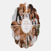 メリーエレガントミニマルクリスマス写真コラージュ オーナメントカード (右)