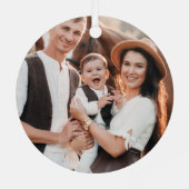 メリーエレガントミニマルクリスマス写真コラージュ メタルオーナメント (裏面)