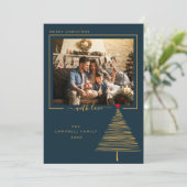 メリーエレガントミニマルクリスマス家族写真ホール シーズンカード (スタンド正面)