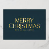 メリーエレガントミニマルス・クリスマス・ビジネス・金ゴールド海軍 箔シーズンカード (正面)
