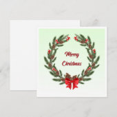 メリーエレガントモダンカラフルクリスマスリース シーズンカード (正面/裏面)