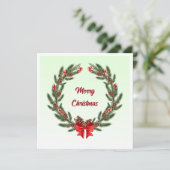 メリーエレガントモダンカラフルクリスマスリース シーズンカード (スタンド正面)